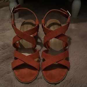 Style & Co. Orange Cross-Strap Sandals